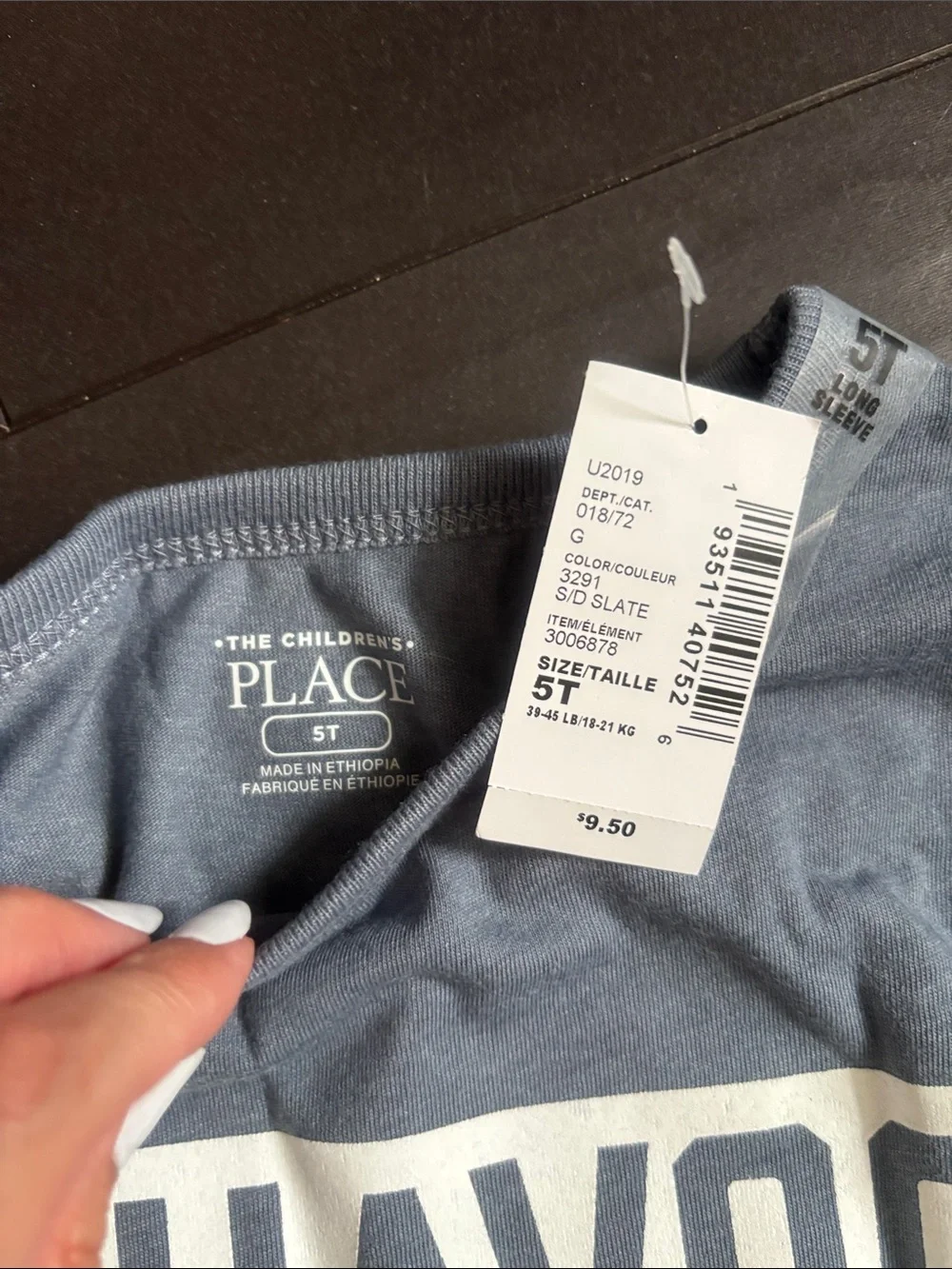 GAP Boys Long Sleeve Tee - Light Blue with White #HAVOC Print